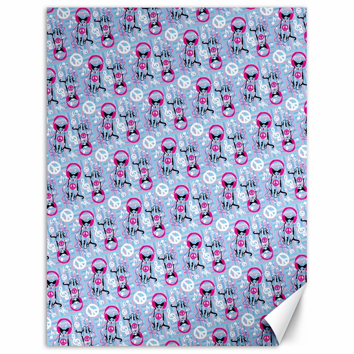 Pattern Kitty Headphones  Canvas 18  x 24  