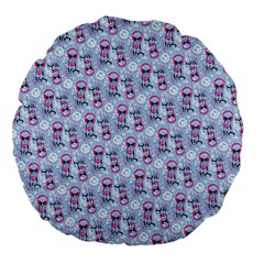 Pattern Kitty Headphones  Large 18  Premium Flano Round Cushions by iCreate