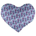 Pattern Kitty Headphones  Large 19  Premium Flano Heart Shape Cushions Front