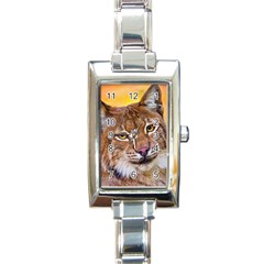 Tiger Beetle Lion Tiger Animals Rectangle Italian Charm Watch by Mariart