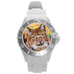 Tiger Beetle Lion Tiger Animals Round Plastic Sport Watch (l)