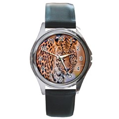 Tiger Beetle Lion Tiger Animals Leopard Round Metal Watch