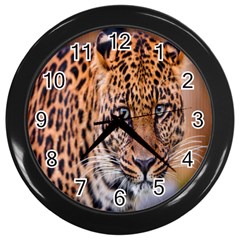 Tiger Beetle Lion Tiger Animals Leopard Wall Clocks (black)