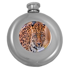 Tiger Beetle Lion Tiger Animals Leopard Round Hip Flask (5 Oz) by Mariart