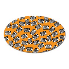 Pattern Halloween Wearing Costume Icreate Oval Magnet by iCreate