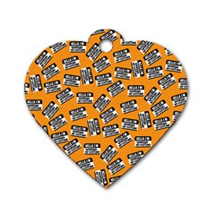 Pattern Halloween Wearing Costume Icreate Dog Tag Heart (one Side) by iCreate