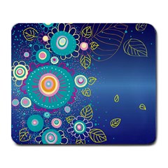 Flower Blue Floral Sunflower Star Polka Dots Sexy Large Mousepads by Mariart