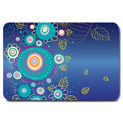 Flower Blue Floral Sunflower Star Polka Dots Sexy Large Doormat  by Mariart