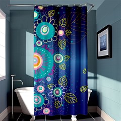 Flower Blue Floral Sunflower Star Polka Dots Sexy Shower Curtain 36  X 72  (stall)  by Mariart