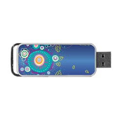 Flower Blue Floral Sunflower Star Polka Dots Sexy Portable Usb Flash (one Side)