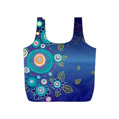 Flower Blue Floral Sunflower Star Polka Dots Sexy Full Print Recycle Bags (s)  by Mariart