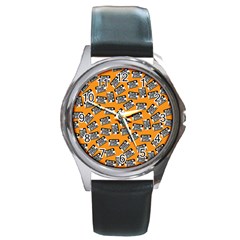 Pattern Halloween  Round Metal Watch