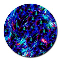 Dark Neon Stuff Blue Red Black Rainbow Light Round Mousepads by Mariart