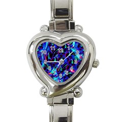 Dark Neon Stuff Blue Red Black Rainbow Light Heart Italian Charm Watch