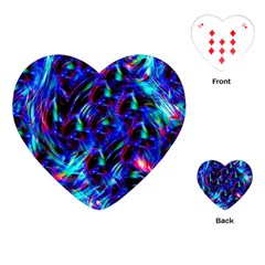 Dark Neon Stuff Blue Red Black Rainbow Light Playing Cards (heart) 