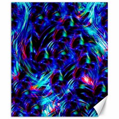 Dark Neon Stuff Blue Red Black Rainbow Light Canvas 8  X 10 