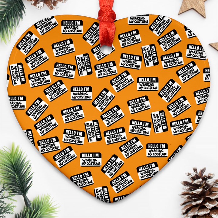 Pattern Halloween  Heart Ornament (Two Sides)