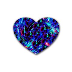 Dark Neon Stuff Blue Red Black Rainbow Light Heart Coaster (4 Pack)  by Mariart