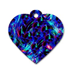 Dark Neon Stuff Blue Red Black Rainbow Light Dog Tag Heart (one Side) by Mariart