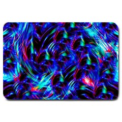 Dark Neon Stuff Blue Red Black Rainbow Light Large Doormat 