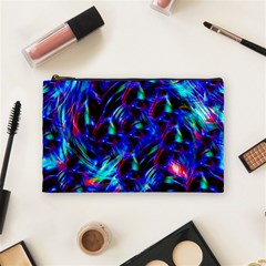 Dark Neon Stuff Blue Red Black Rainbow Light Cosmetic Bag (medium)  by Mariart