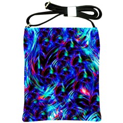 Dark Neon Stuff Blue Red Black Rainbow Light Shoulder Sling Bags by Mariart