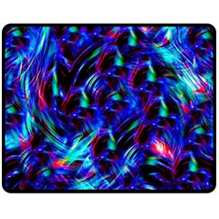 Dark Neon Stuff Blue Red Black Rainbow Light Fleece Blanket (medium) 