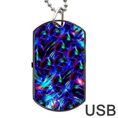 Dark Neon Stuff Blue Red Black Rainbow Light Dog Tag Usb Flash (one Side) by Mariart