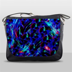 Dark Neon Stuff Blue Red Black Rainbow Light Messenger Bags by Mariart