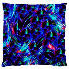 Dark Neon Stuff Blue Red Black Rainbow Light Large Cushion Case (two Sides) by Mariart