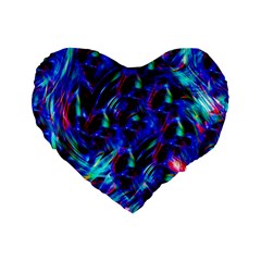 Dark Neon Stuff Blue Red Black Rainbow Light Standard 16  Premium Heart Shape Cushions