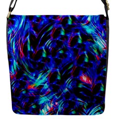 Dark Neon Stuff Blue Red Black Rainbow Light Flap Messenger Bag (s)