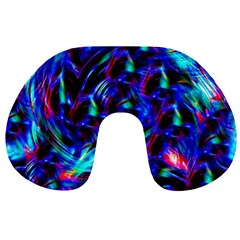 Dark Neon Stuff Blue Red Black Rainbow Light Travel Neck Pillows by Mariart