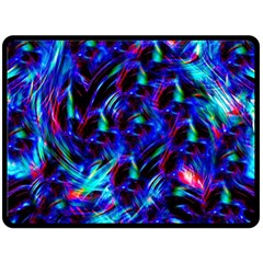 Dark Neon Stuff Blue Red Black Rainbow Light Double Sided Fleece Blanket (large) 