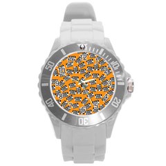 Pattern Halloween  Round Plastic Sport Watch (l)