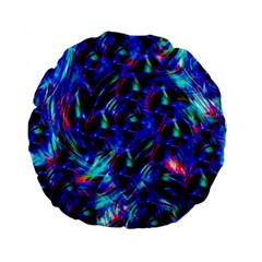 Dark Neon Stuff Blue Red Black Rainbow Light Standard 15  Premium Flano Round Cushions