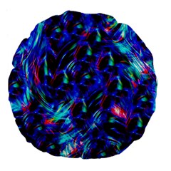 Dark Neon Stuff Blue Red Black Rainbow Light Large 18  Premium Flano Round Cushions