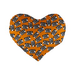 Pattern Halloween  Standard 16  Premium Heart Shape Cushions