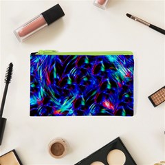 Dark Neon Stuff Blue Red Black Rainbow Light Cosmetic Bag (xs) by Mariart