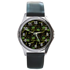 Pattern Halloween Witch Got Candy? Icreate Round Metal Watch