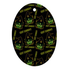 Pattern Halloween Witch Got Candy? Icreate Oval Ornament (two Sides)