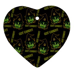 Pattern Halloween Witch Got Candy? Icreate Heart Ornament (two Sides)