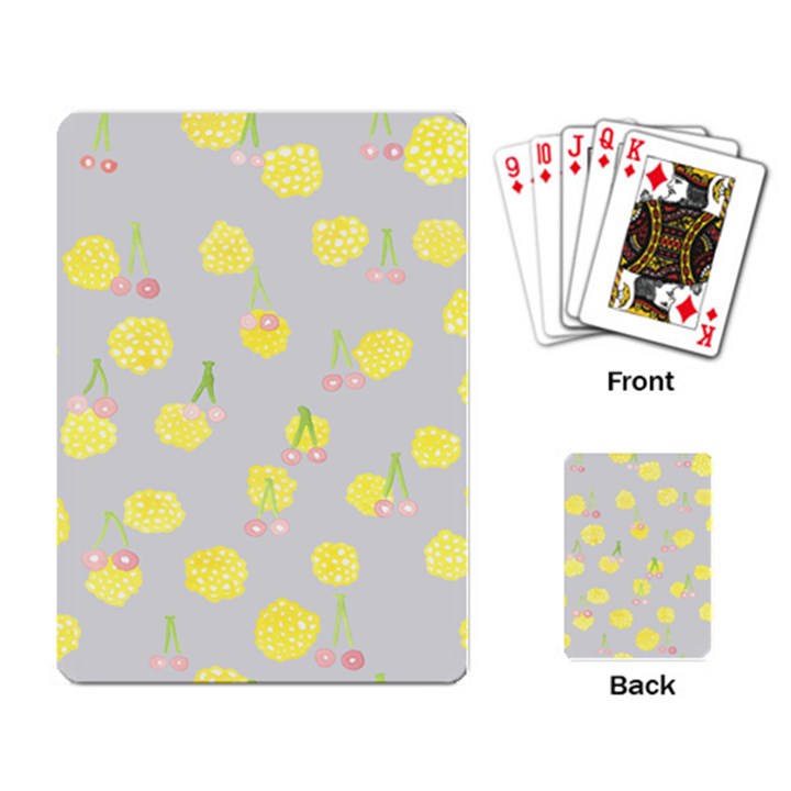 Cute Fruit Cerry Yellow Green Pink Playing Card