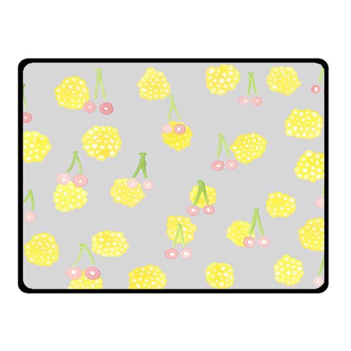 Cute Fruit Cerry Yellow Green Pink Fleece Blanket (Small)