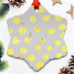 Cute Fruit Cerry Yellow Green Pink Ornament (Snowflake) Front