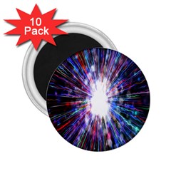 Seamless Animation Of Abstract Colorful Laser Light And Fireworks Rainbow 2 25  Magnets (10 Pack) 