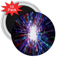 Seamless Animation Of Abstract Colorful Laser Light And Fireworks Rainbow 3  Magnets (10 Pack)  by Mariart