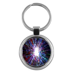 Seamless Animation Of Abstract Colorful Laser Light And Fireworks Rainbow Key Chains (round) 