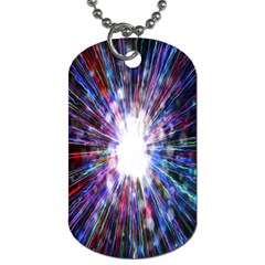 Seamless Animation Of Abstract Colorful Laser Light And Fireworks Rainbow Dog Tag (one Side) by Mariart