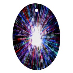 Seamless Animation Of Abstract Colorful Laser Light And Fireworks Rainbow Oval Ornament (two Sides) by Mariart